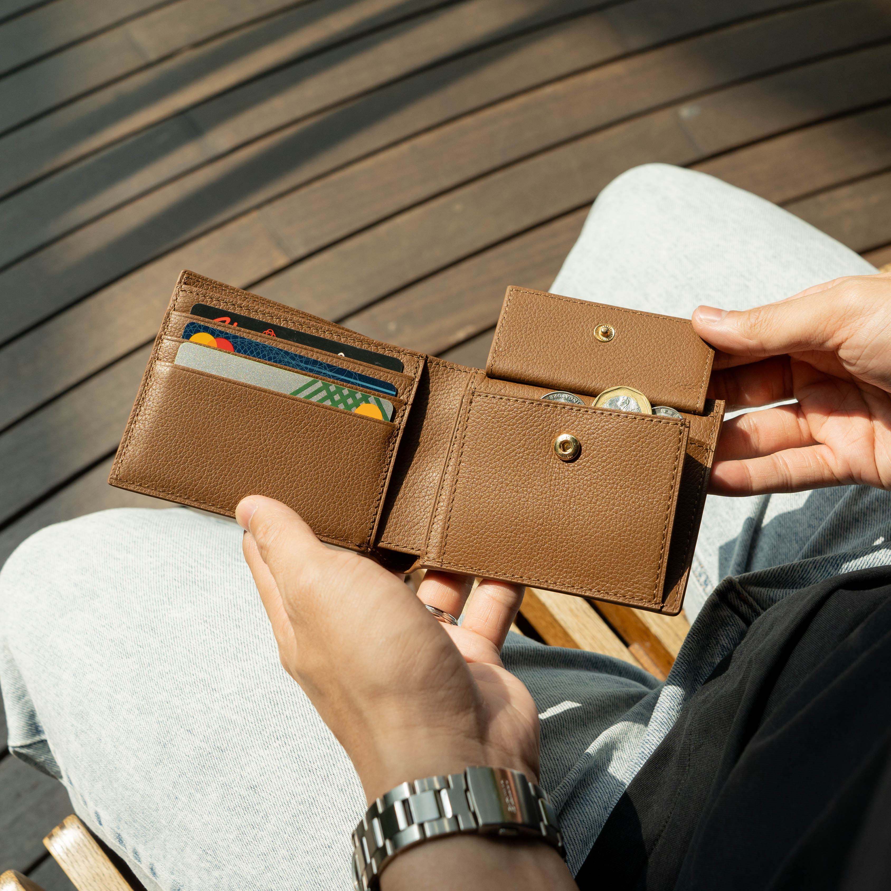 Felix Bi-Fold Wallet - Blue - Crafune