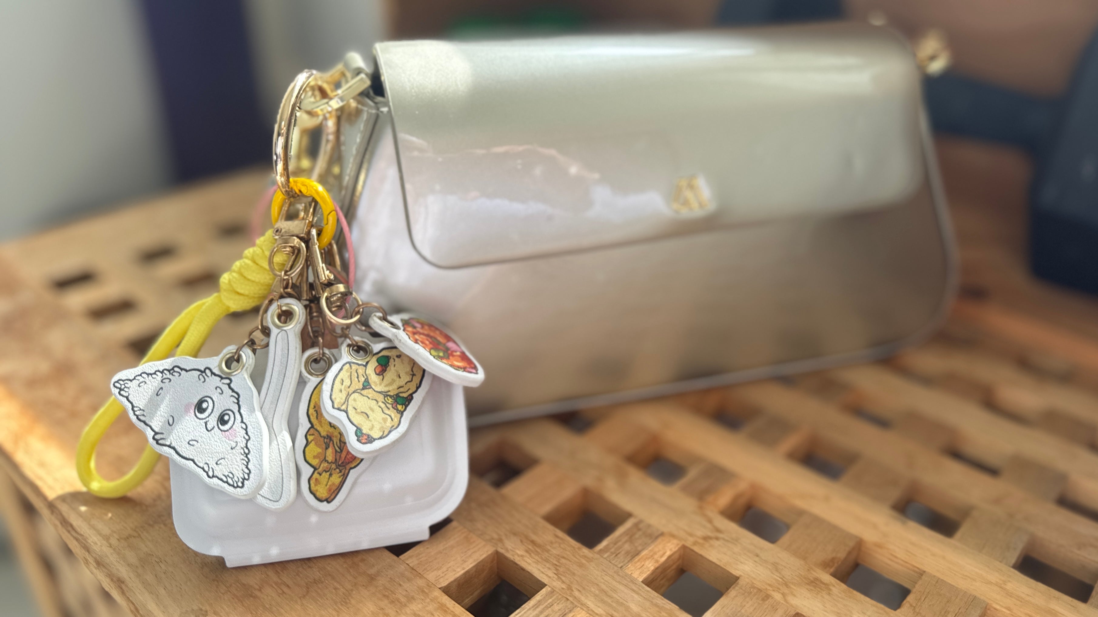 Tapau Box Leather Bag Charm