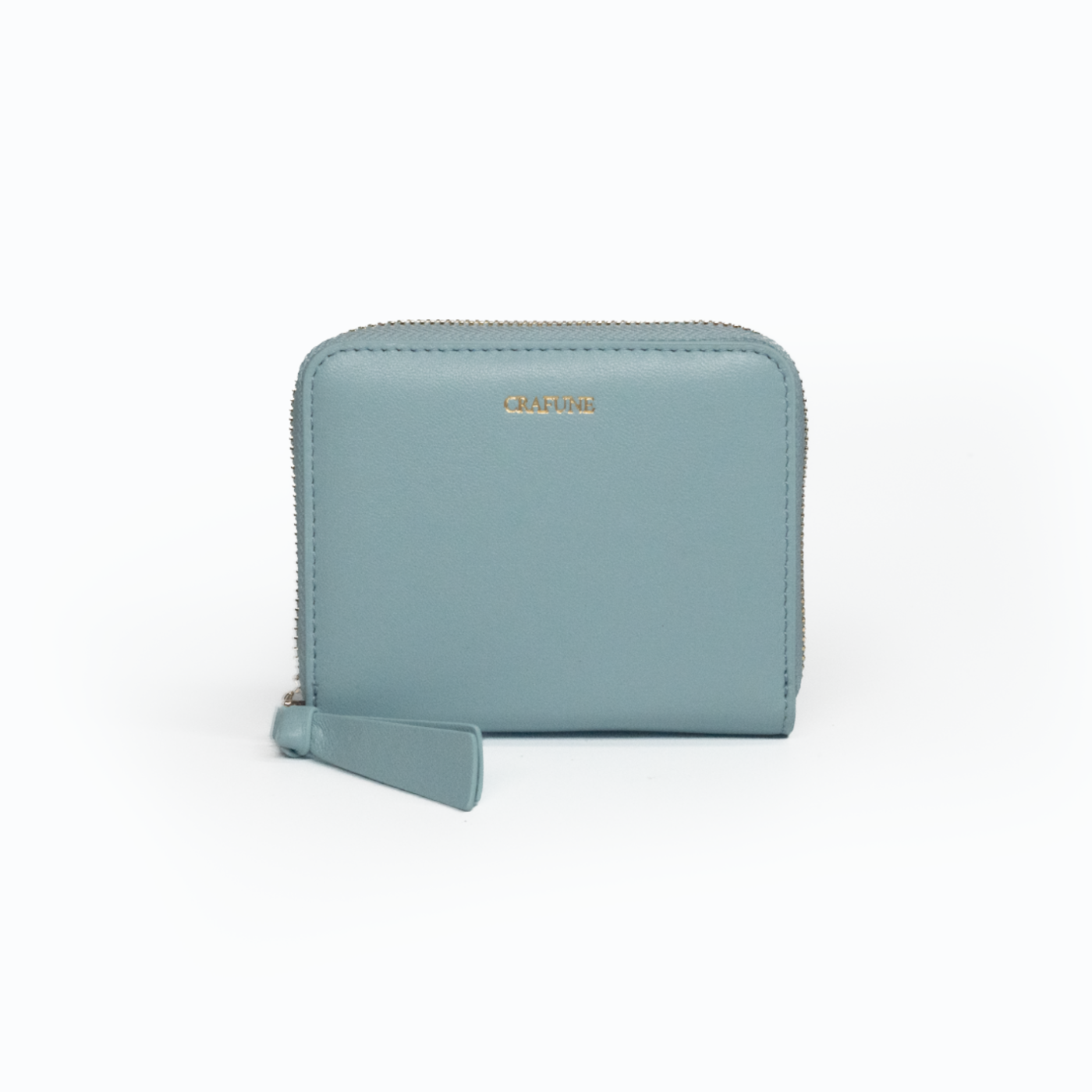 Pluto Short Zipper Wallet - Powder Blue - Crafune