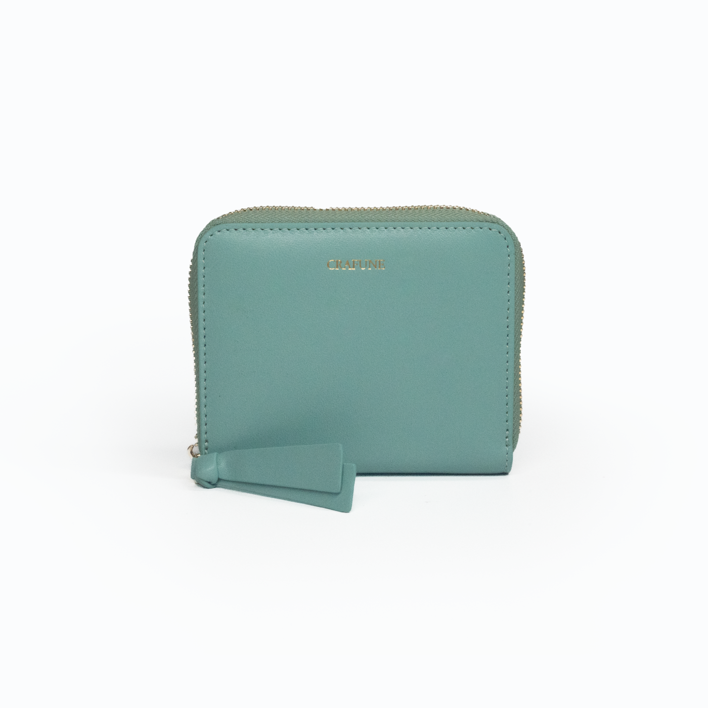 Pluto Short Zipper Wallet - Seafoam Green - Crafune