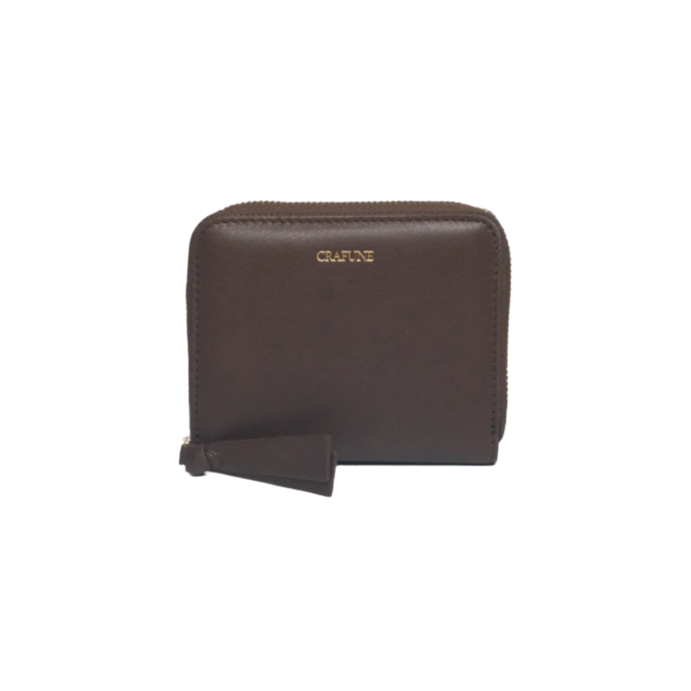 Pluto Short Zipper Wallet - Hot Chocolate - Crafune